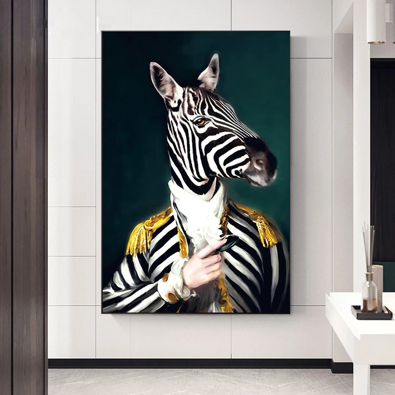 Cēls Žirafe Uzvalku Portrets Mākslas Audekla, Gleznas pie Sienas, Mākslas Plakāti un Izdrukas no Mr. Žirafe Audekls Art Sienas, Attēlus,
