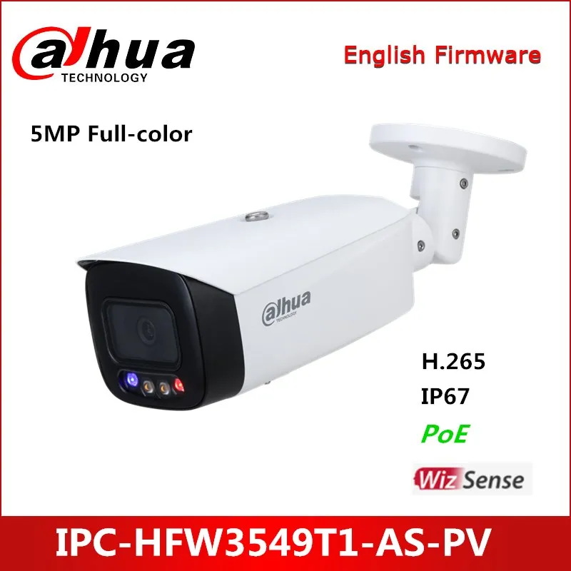Dahua 5MP Pilna krāsu Aktīvās Pretošanās, Fiksēta fokusa Bullet WizSense Tīkla Kameras IPC-HFW3549T1-KĀ-PV IP Kameras