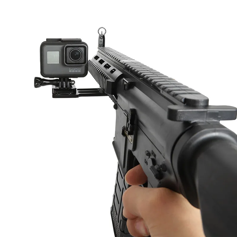 Darbības Kameru Ieroci Pusē Rail Mount Turētājs Kustības Adapteri, par GoPro Hero 7 6 5 4 Sony Yi 4K Viedtālruni Šautene, Pistole Medības
