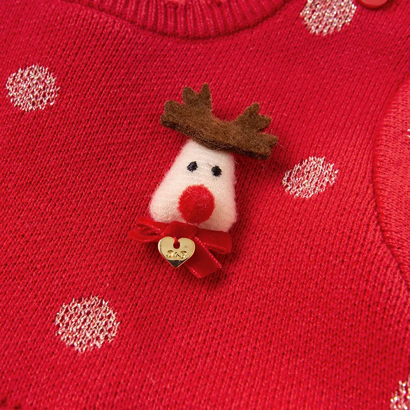 DBZ16072 dave bella ziemas baby girl Ziemassvētku multfilmas džemperis kleita bērnu modes puse kleita bērniem, zīdaiņu lolita drēbes