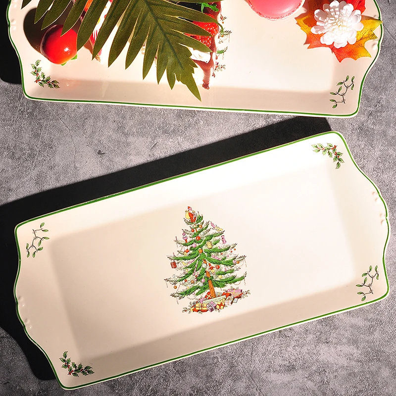 Eiropas Stila Radošo Plāksnes Trauku Augļiem, Ziedu, Keramikas Galda Plāksnes Ziemassvētku Dāvanu Plāksnes Ēdiens Ziedu-glazūru Apdare