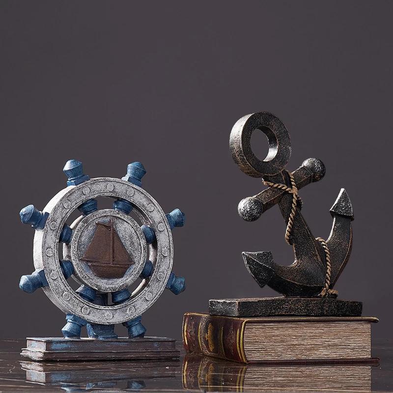 Enkura Jahtu Stūres Navigācijas Vidusjūras Mikro Modelis Retro Mazo Dekorēšana Home Galda Dekorēšana Amatniecības statuja dāvanu