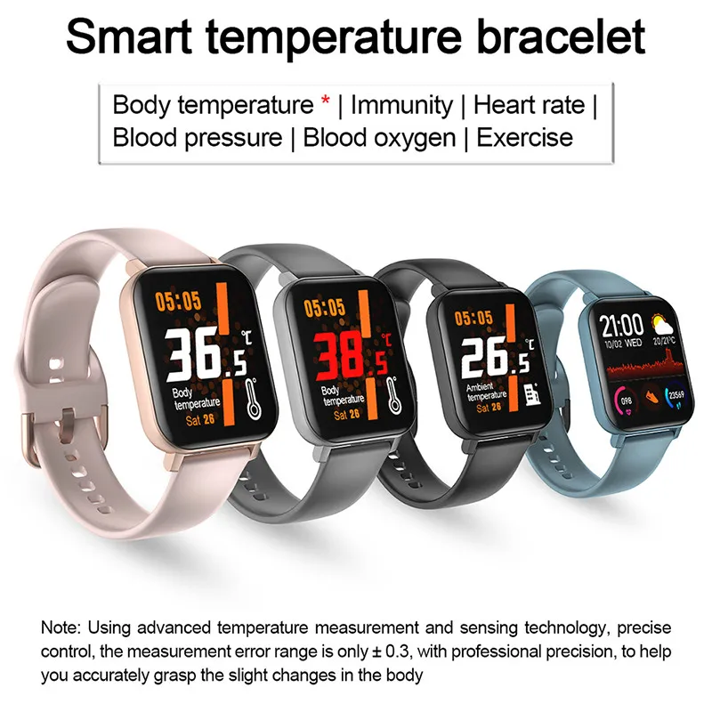 EOENKK Ķermeņa Temperatūra F25 sirdsdarbība Smartwatch Sievietēm, Vīriešiem, Miega Laika Tracker Sporta Smart Watch 