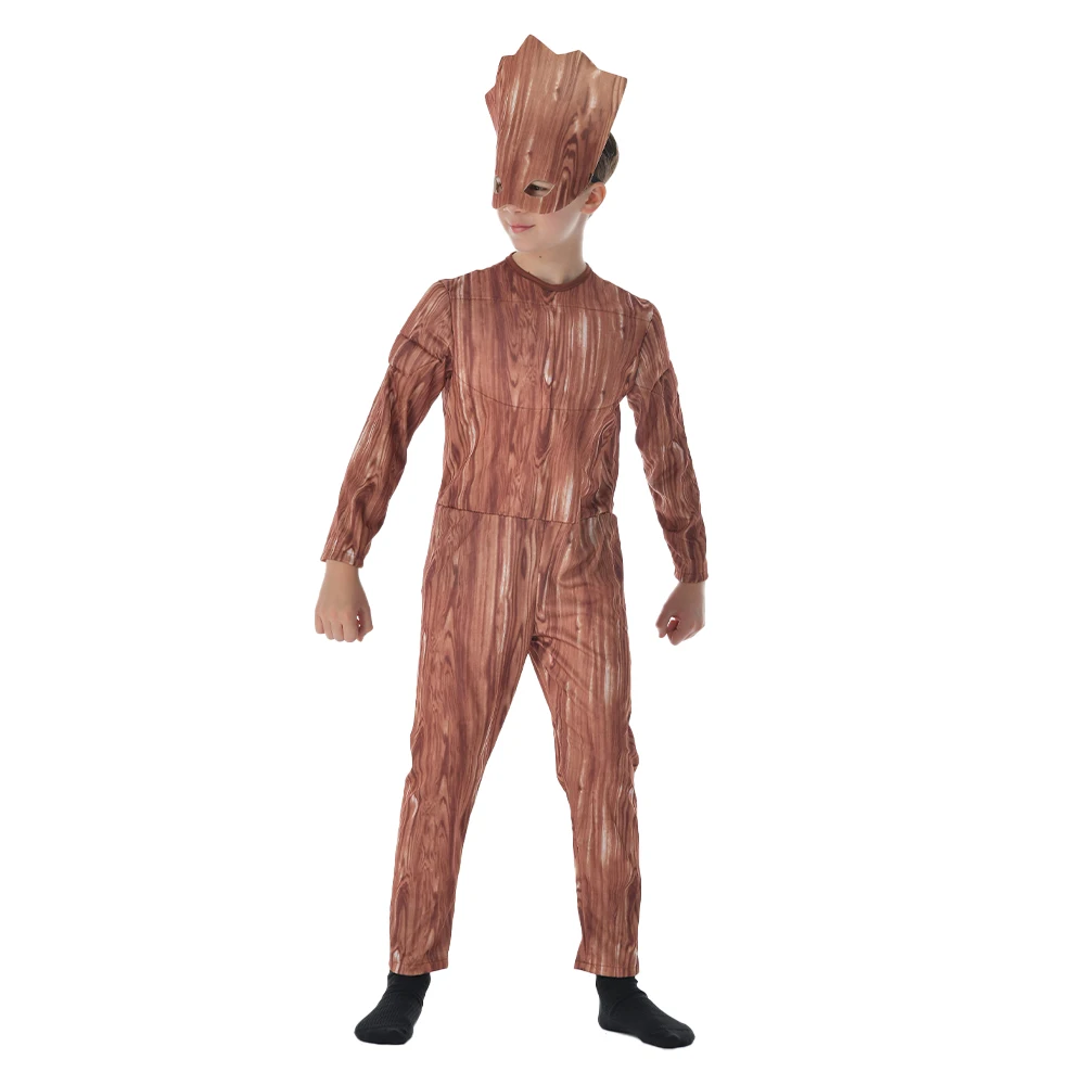 Eraspooky Superhero Movie Treant Groot Cosplay Flora Koloss Treeman Jumpsuit Zēni Halloween Kostīms Bērniem Puses Masku