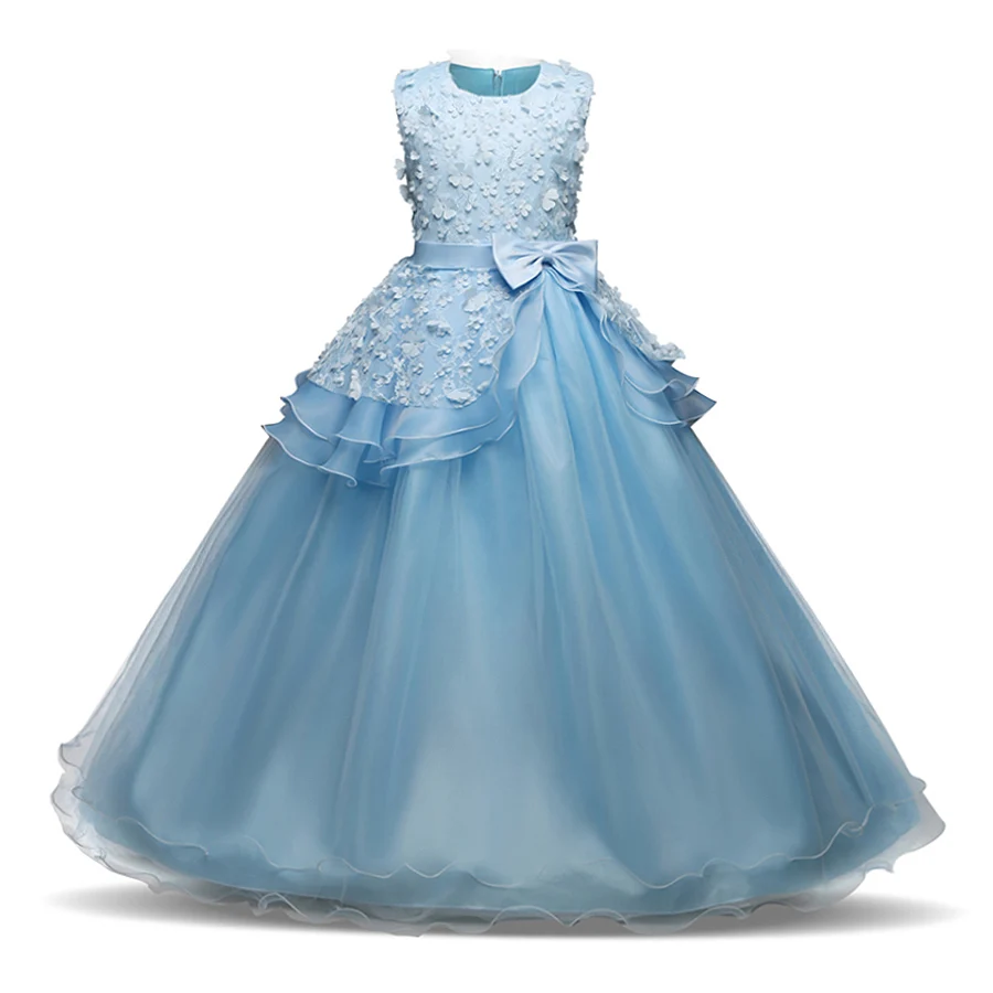 Fancy Kids Puķu Meitene Kleita Meitenēm Līgavas Tērpiem, Elegants Princese Kleita Puse Balles Tērpu Jaunā Gada Kostīmu Vestido 10 12T