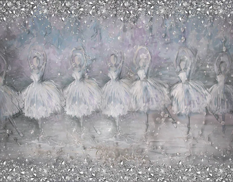 Fotogrāfija Backdrops Jaundzimušo Elegants Baleta Dzirkstošo Foto Fona Baby Dušas Rotājumi, Photocall Foto Studija