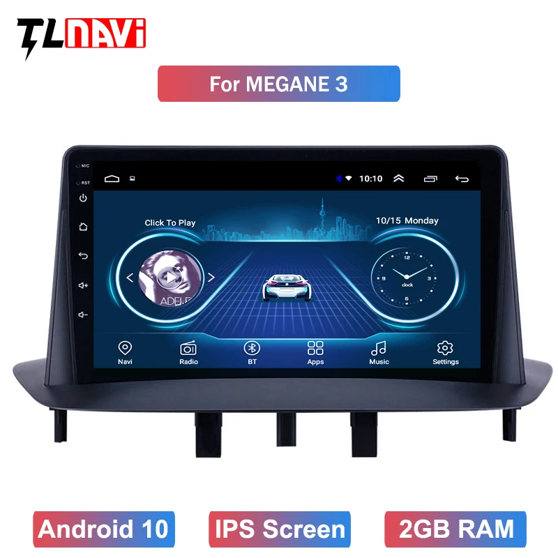 GPS Auto Radio, 9 collu Android 10 HD Touchscreen par Renault Megane 3 2009 2010 2011 2012 2013