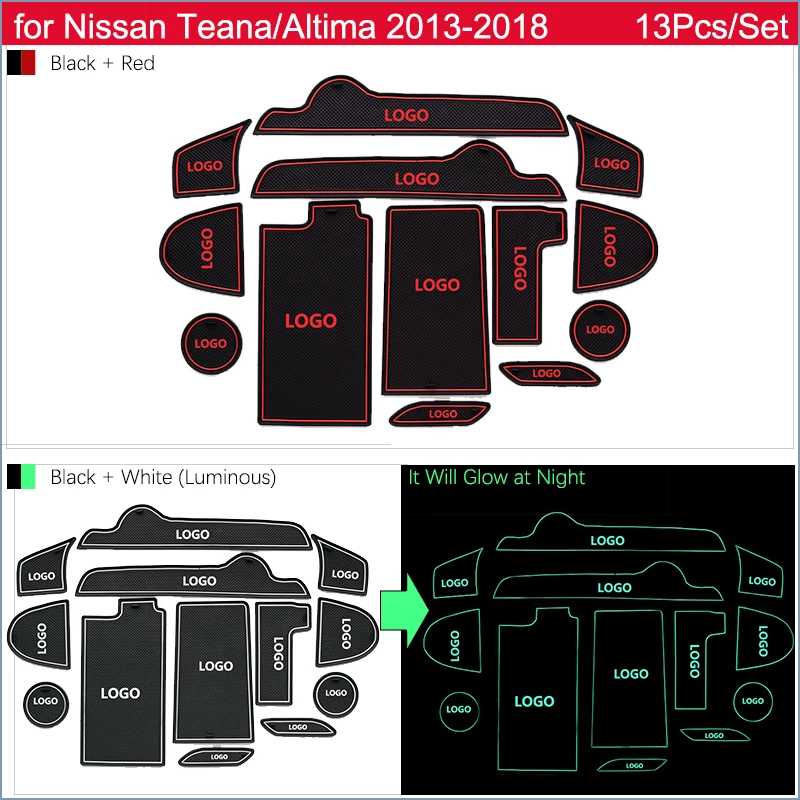 Groove Mat Auto uzlīmes Piederumi Anti-slip durvju groove kausa pildītās gumijas paklājiņš priekš Nissan Teana Altima L33 2013~2018