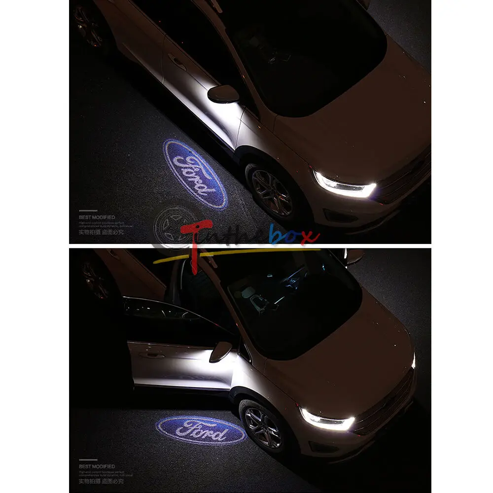 GTinthebox 2gab Sānu Spoguļi Peļķe Garu Ēnu Lāzera Logo Gaismas 2013. gada līdz 2017. gadam Ford C-Max
