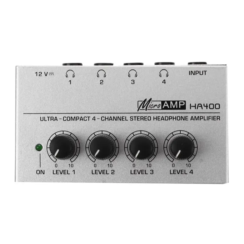 HA400 4 Kanālu Ultra-kompaktās Austiņas o Stereo Amp Microamp Pastiprinātājs