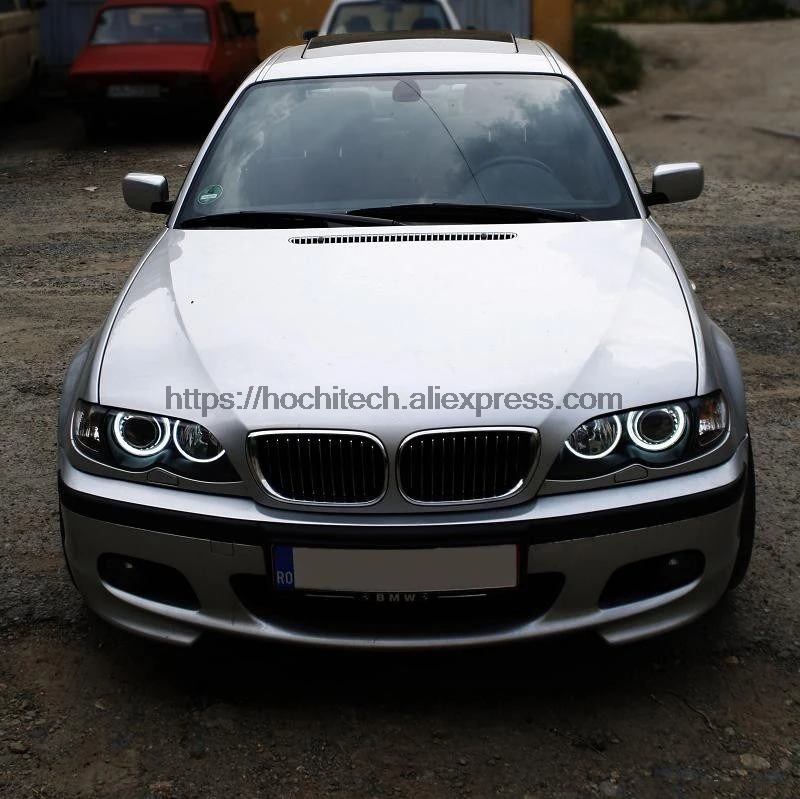 HochiTech BMW 98-03 pre-facelift E46 kupeja kabriolets ar PROJEKTORI, baltās CCFL Lukturu Halo Angel Eyes Komplektu angel acis gaismas