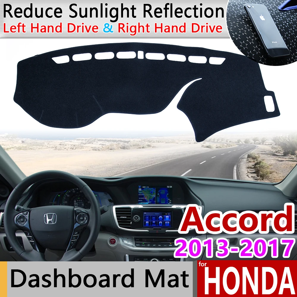 Honda Accord 2013 2016 2017 Anti-Slīdēšanas Paklājiņš Paneļa Vāciņu Pad Saulessargs Dashmat Cape Paklāju Paklāju Auto Piederumi 9