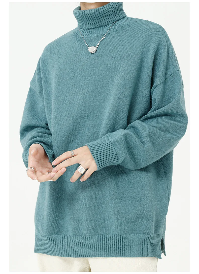 IEFB Vīriešu apģērbi 2020. gadam korejas Slim Fit Rudens Ziemas Modes Puloveri Augstas Kvalitātes Multicolor Augsta Kakla Zaudēt Kint Džemperis 9Y5029