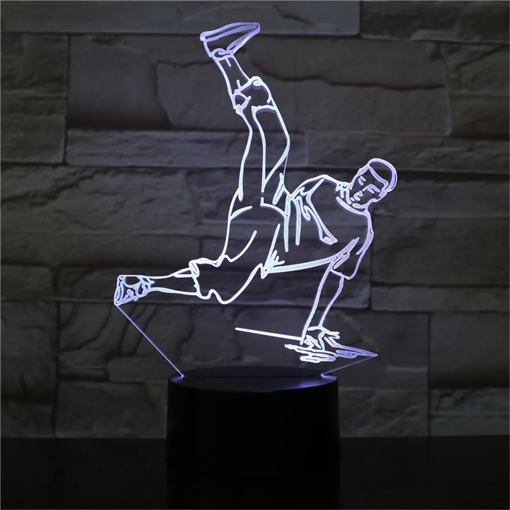 Ielu Dejas LED USB 3D Nakts Apgaismojums, 7 Krāsas, 3D LED Lampas Apdares Gaismas Hip-Hop Kultūras Pārkāpj Locking, Popping AW-2502