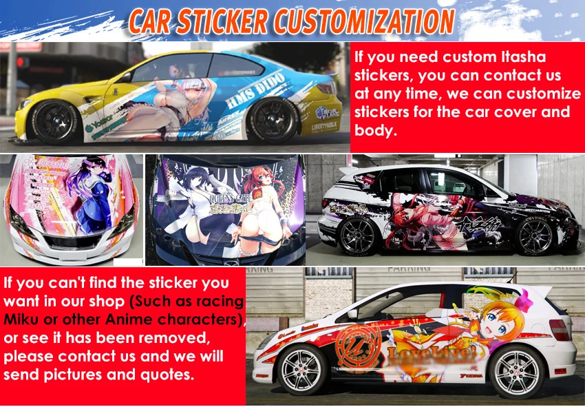 Individuāli Japāņu Anime DVA Automašīnu Durvju Uzlīmes, Funny, Sacīkšu Decal Maskēties Vinila Plēve Car Styling Auto Accessiores