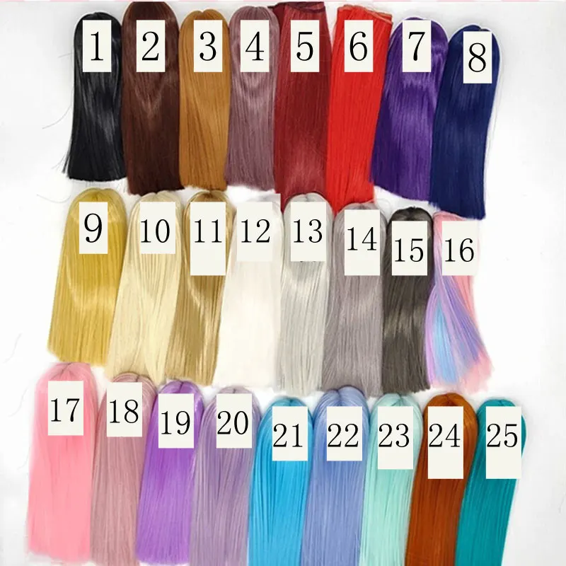 Ir 2021. Bjd lelles parūka 1/3 1/4 1/6 1/8 dažādu krāsu lelle piederumi long cirtaini mati