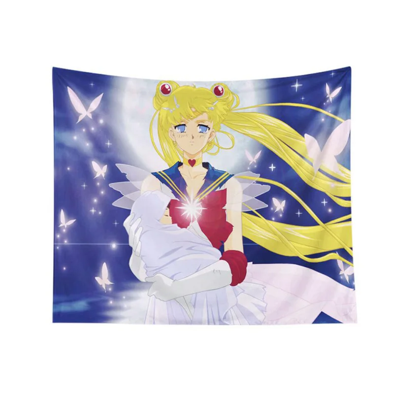 Japānas Anime Sailor Moon Gobelēns Sienas Karājas 3D Drukas Indija Mandala Gobelēni Guļamistaba Dekori Pārklājs Sienas, Paklāja Boho Dekori