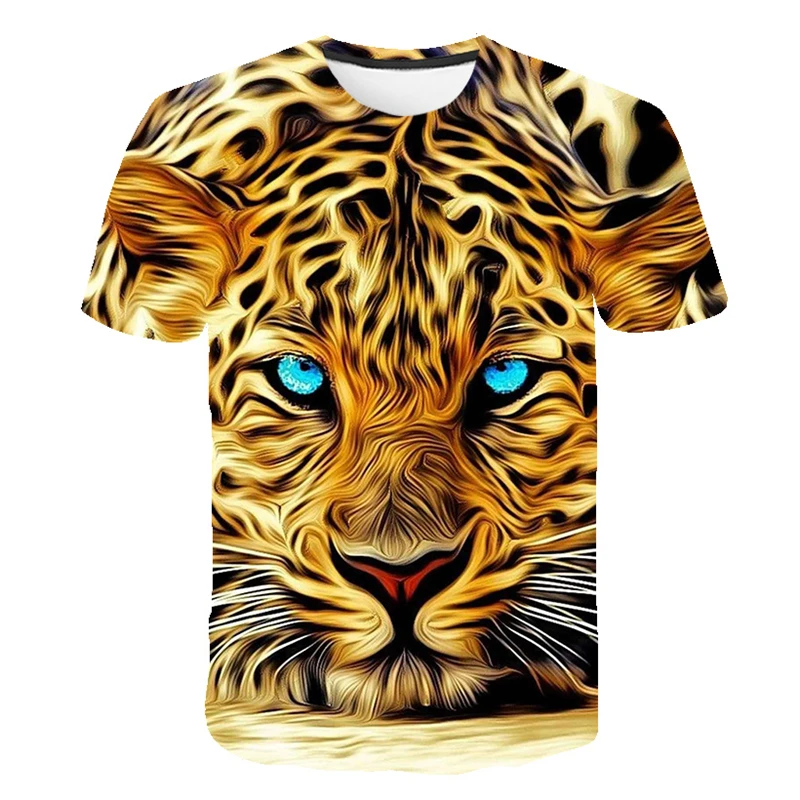 Jauno modes 3D iespiesti dzīvnieku lauva modelis T-krekls ielas apģērbs vīriešu un sieviešu modes T-krekls Harajuku krekls T-krekls īsām sl
