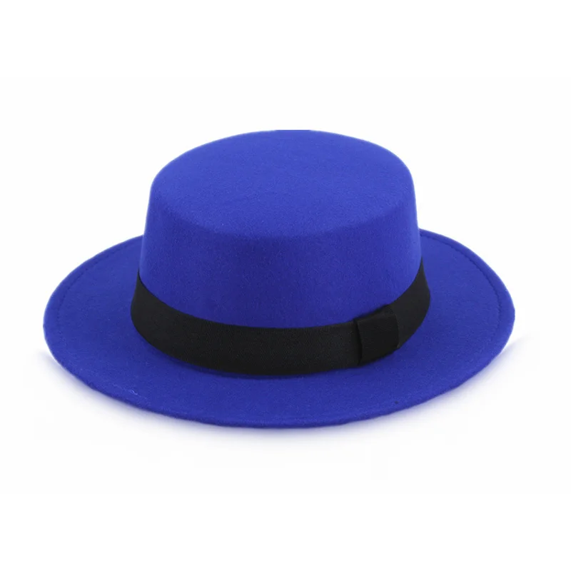Jauns Klasiskās Flat Top Hat Sieviešu Uzskatīja, Platām Malām Fedora Cepuri Laday Prok Pīrāgs Chapeu De Feltro Katliņš Spēlmanis Top Hat 2020