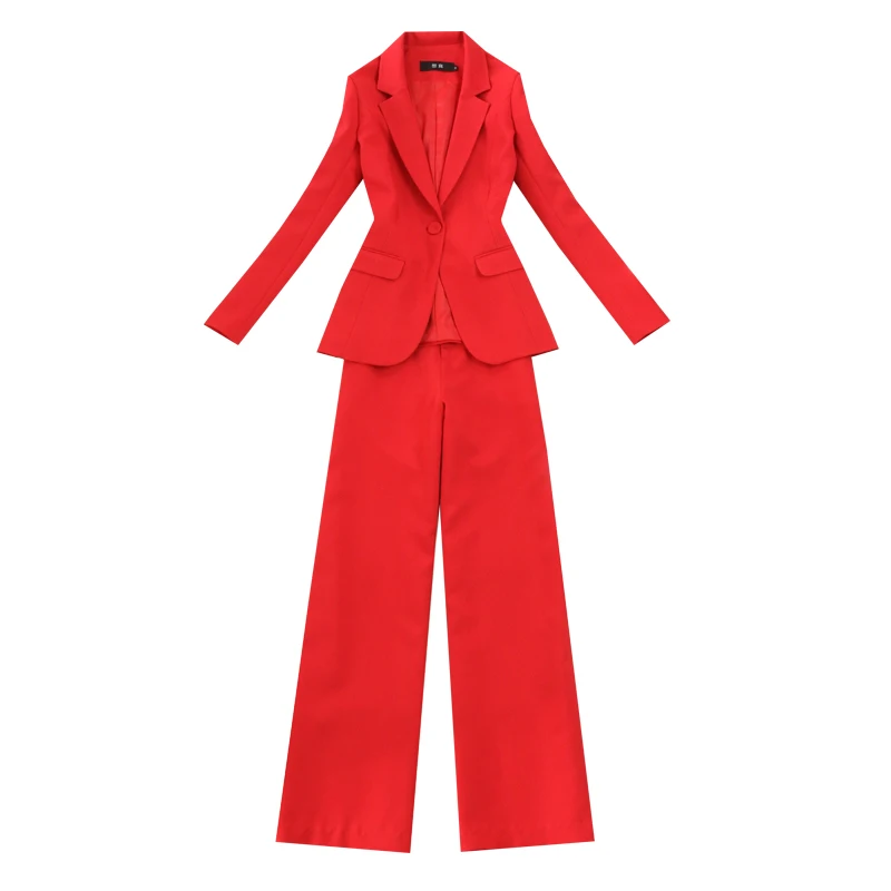 Jaunu 2019 zila sarkana elsas uzvalki, kāzas sieviešu biznesa uzvalki, sieviešu bikšu kostīmi vīriešu Kostīmi, Žakete Biroja Dāma Komplekti