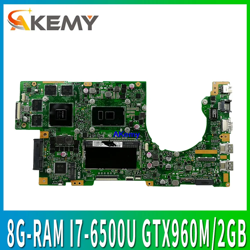 Jaunums! Klēpjdators mātesplatē W/ GTX960M/GTX950M /2GB 8G-RAM I7-6500U par ASUS K501UW K501UWK K501UQ K501UXM mainboard DDR4