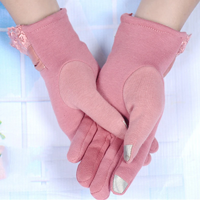 Jaunā Sieviešu Ziemas Cimdus Mežģīnes Touch Screen Priekšgala Rotājumu Cimdi (Pirkstaiņi Pilnu Pirkstu Cimdi Āra Siltā Modes