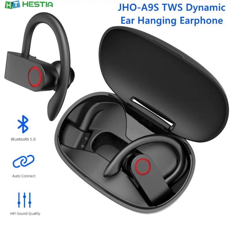 JHO-A9S Bluetooth Auss piestiprināms Earbuds Bezvadu Pogu TWS Austiņas HD Zvanu Dinamiskas Austiņas Auto Savienojuma Ausī Karājas Austiņas