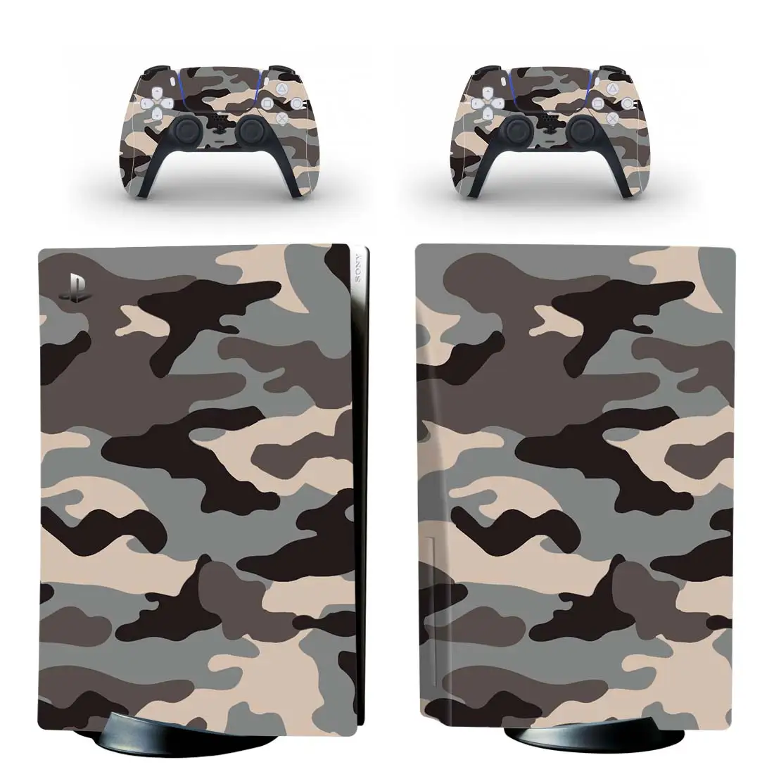 Kamuflāžas Stilā PS5 Digitālā Izdevuma Ādas kategorijas Uzlīme Playstation 5 Konsoles & 2 Kontrolieri Vinila Decal Aizsardzības Ādas 13