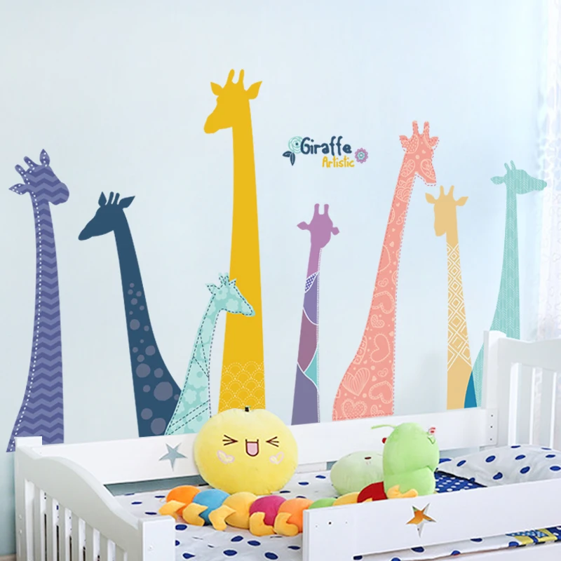 Karikatūra Žirafe Liels, Sienas Uzlīmes Bērnudārza Sienas Apdares Uzlīmēm, Bērnu Istabas, Guļamistabas Fona Izkārtojumu Mājas Tapetes