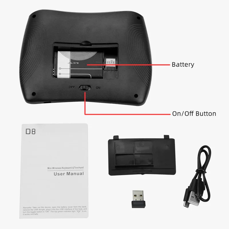 Karstā Pārdošanas D8 Plus I8 Apgaismojums angļu 2.4 GHz Bezvadu Mini Tastatūra, Gaisa Pele Touchpad Kontrolieris Rakstāmmašīnu Android TV BOX