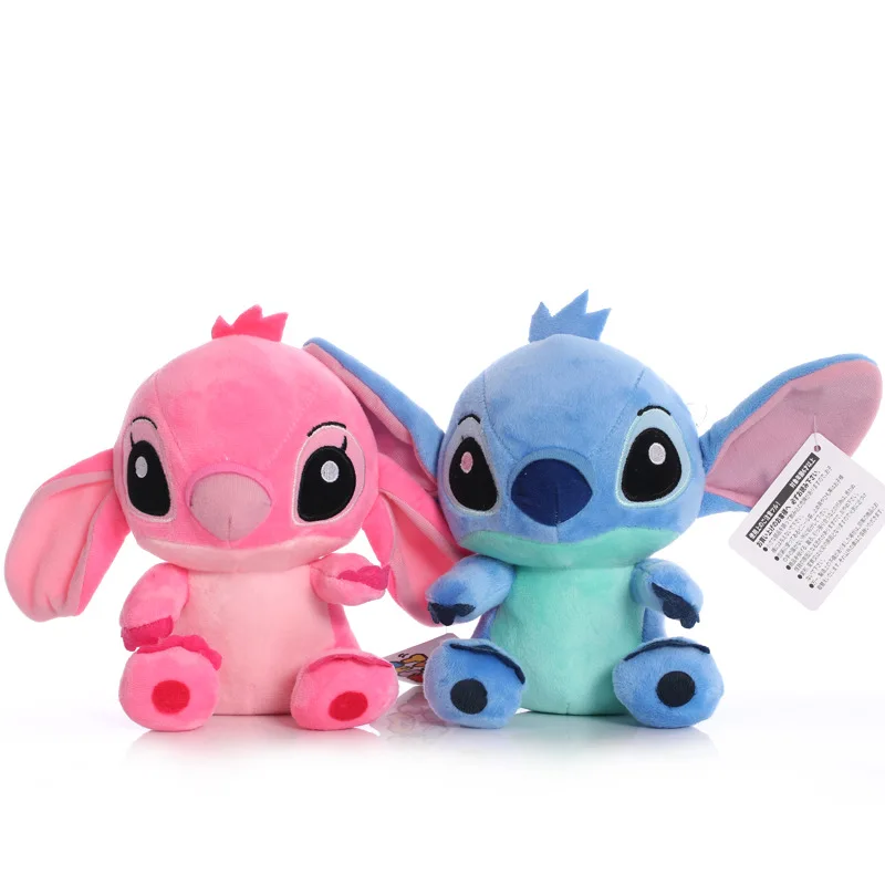 Karstā Pārdošanas Disney Cartoon Zilā, Rozā Dūriens Plīša Lelles Anime Rotaļlietas Lilo un Stitch 20CM Stich Plīša Pildījumu Rotaļlietas