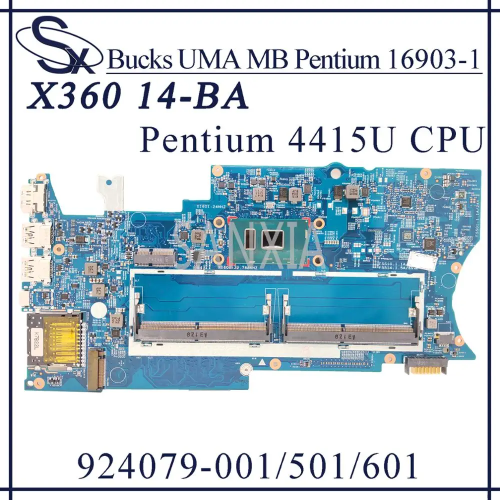 KEFU 16903-1 Portatīvo datoru mātesplati par HP PAVILION X360 14-BA sākotnējā mainboard Pentium 4415U CPU 924079-601 924079-001
