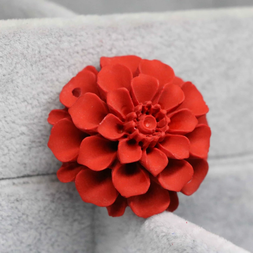 Klasiskā sarkanā cinobra akmens apbur sievietes, izsmalcinātu ziedu kulons fit diy skaistumu ķēdes kaklarotas accesspries 33mm B1538