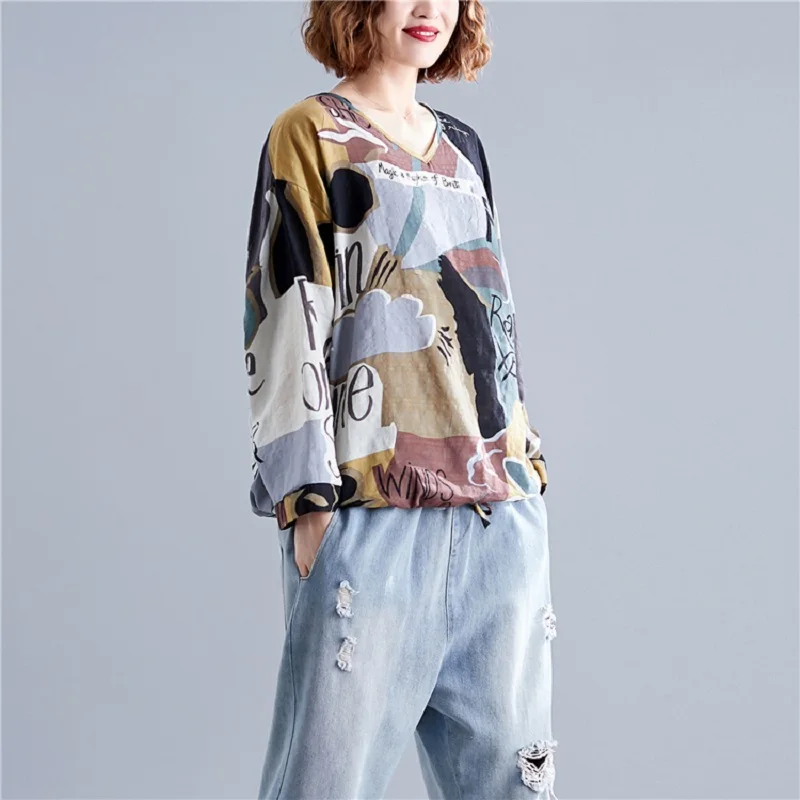Korejiešu stilā, kokvilnas plus lieluma vintage rudens gadījuma zaudēt tee t krekls, sieviešu t-krekls dāmas t drēbes ir 2021. topi streetwear