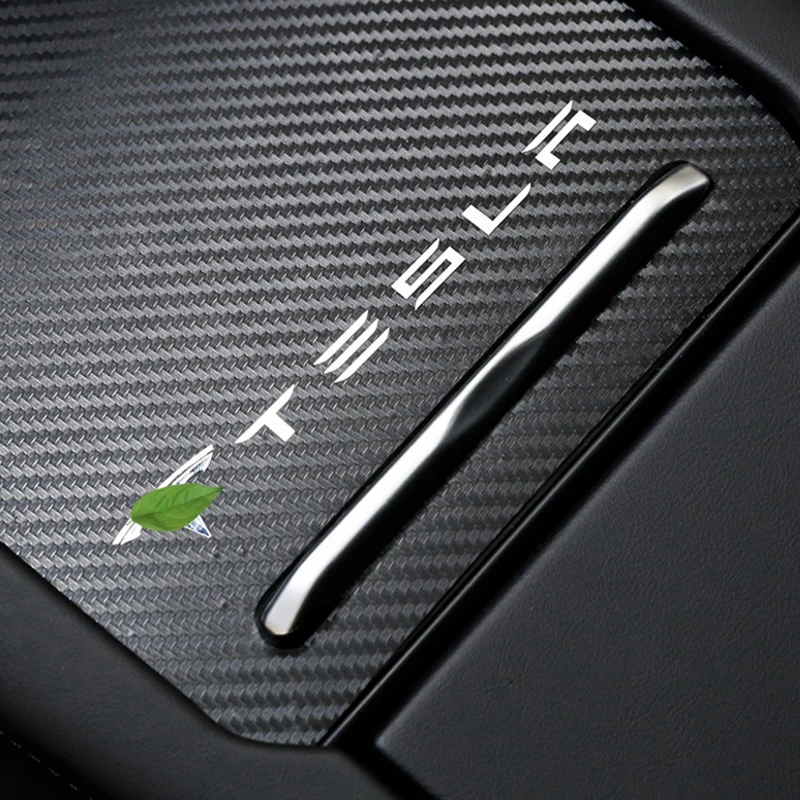 KUMEĻU Dedzināšana 1gb Oglekļa Šķiedras Centra Konsole Lodziņā Uzlīmes Elkoņbalsti Vāks Tesla Model S X Modeļa Auto stils Decal anti-Scratch