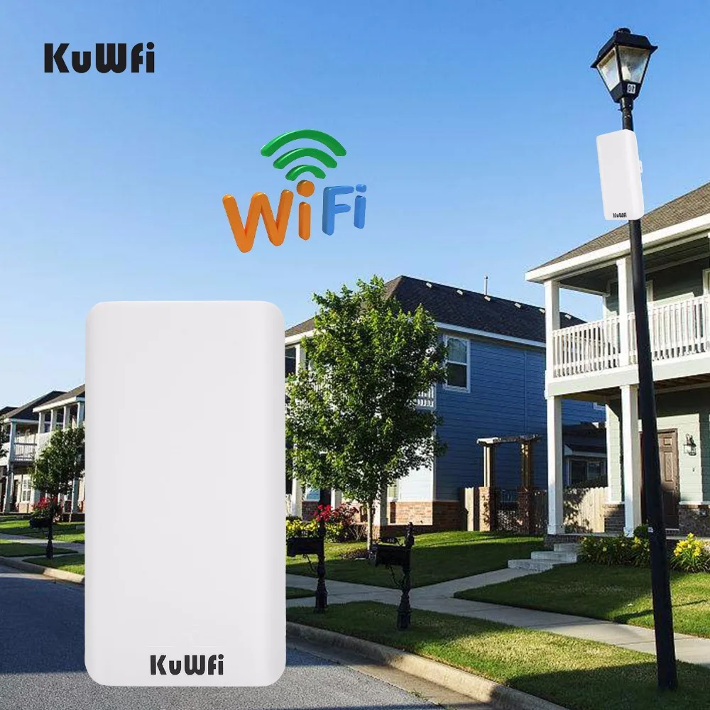 KuWFi Āra Wifi Router 300Mbps Wireless Repeater Wifi Bridge/CPE/AP Router Point ar Point 1KM Garā Distance Wifi Pārklājums