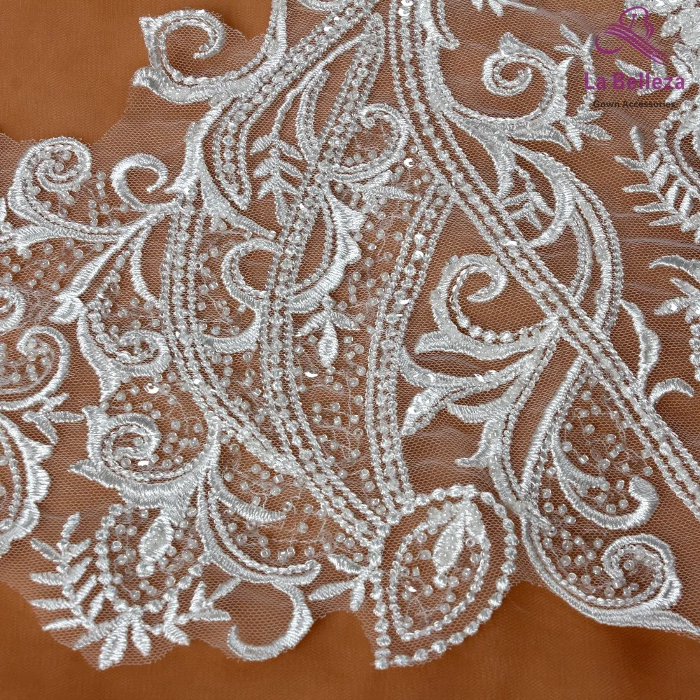 La Belleza 2019 jaunu aqqliques plāksteris kāzu kleitu frēzēšana aplikācijas piederumi gabalu
