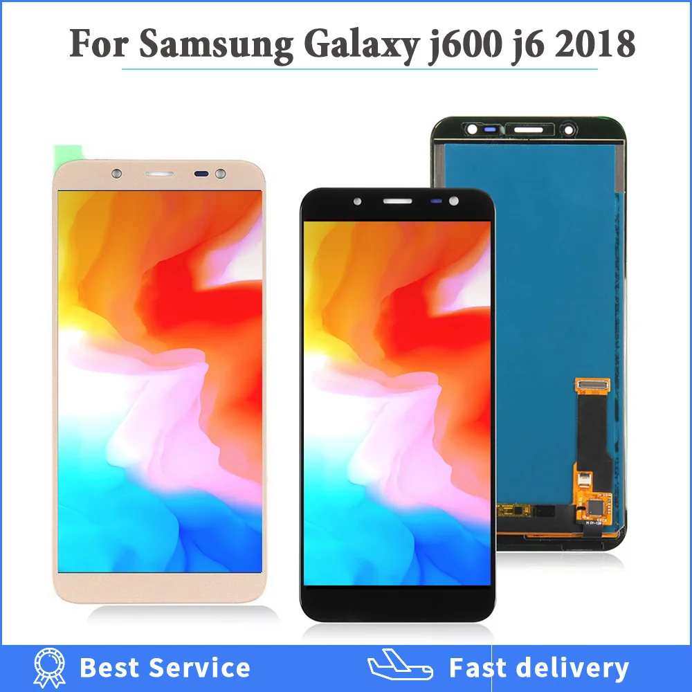 LCD Ekrāns Samsung Galaxy J6 2018 J600 J600F/DS J600G/DS LCD Displejs, Touch Screen Digitizer Asambleja Var Pielāgot Spilgtumu
