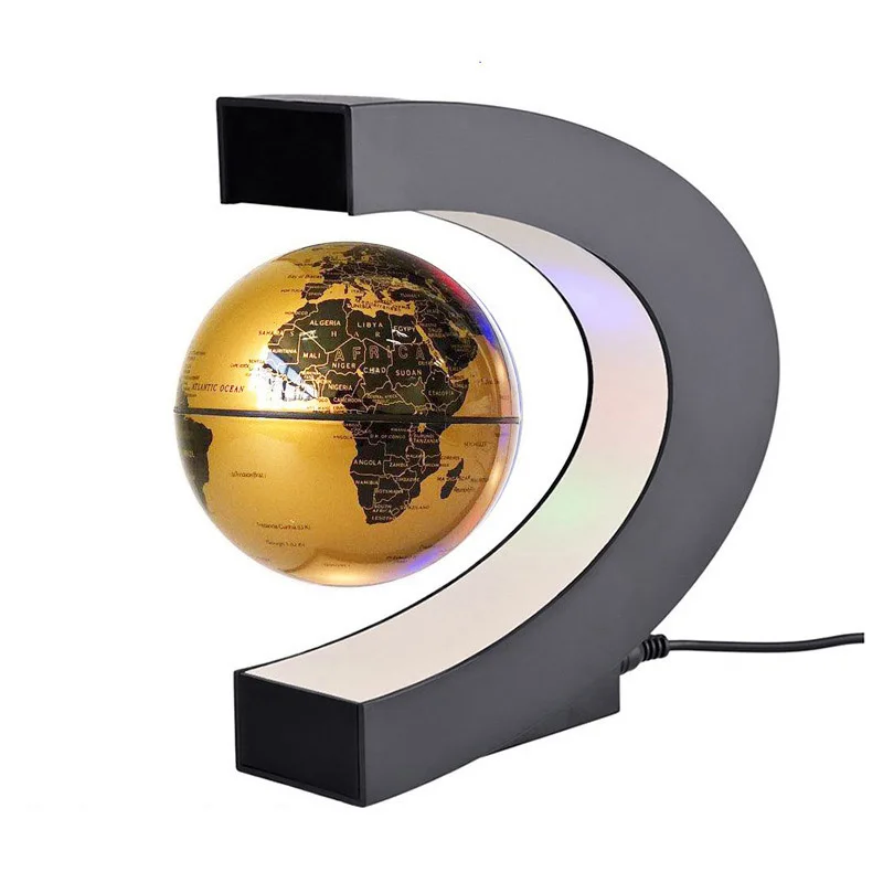 LED Pasaules Kartes, Magnētiskās Peldošās Pasaulē Levitation C-Formas Krāsains Mājas Biroja Galda Dekors Dzimšanas dienas Amatniecības Zēns Mazulis Dāvanas Figūriņas