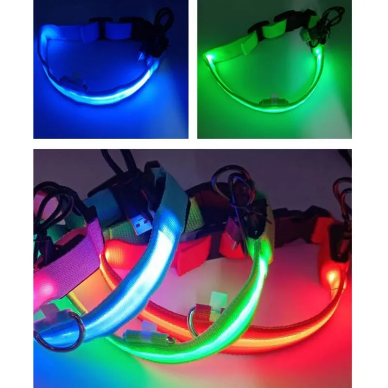 LED Spilgtas Gaismas kaklasiksna Uzlādējams LED Uzlādes Caurule, kas Mirgo Nakts Suņu Collars Drošības Mājdzīvnieki kaklasiksna