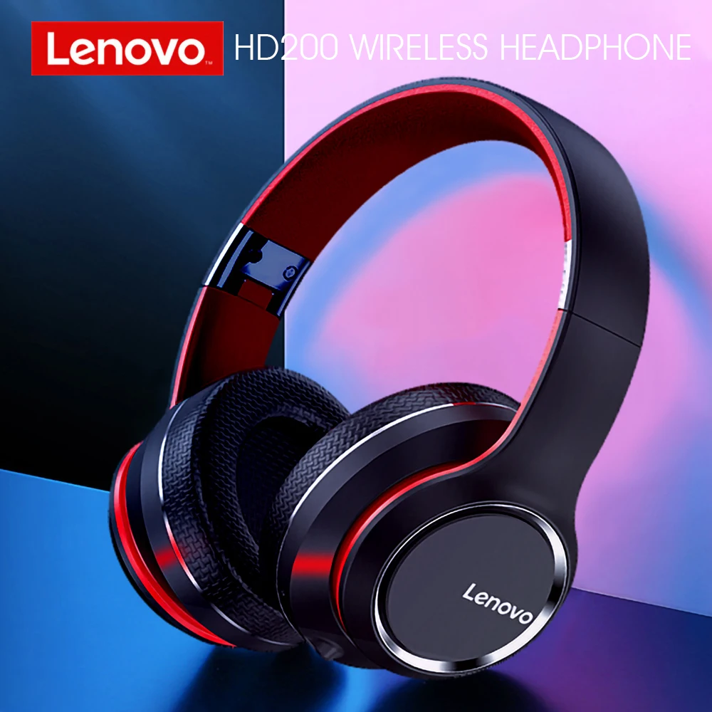 Lenovo HD200 Bluetooth Austiņas Pār-auss Salokāms Datora Bezvadu Austiņas Trokšņu Slāpēšanas HIFI Stereo Gaming Austiņas