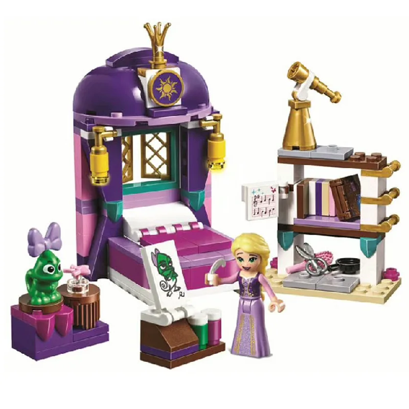 Lepinblocks Princese Meitene 25017 Rapunzel Pils Guļamistaba Celtniecības Bloki, Rotaļlietas meitenēm dāvanu Princese 41156