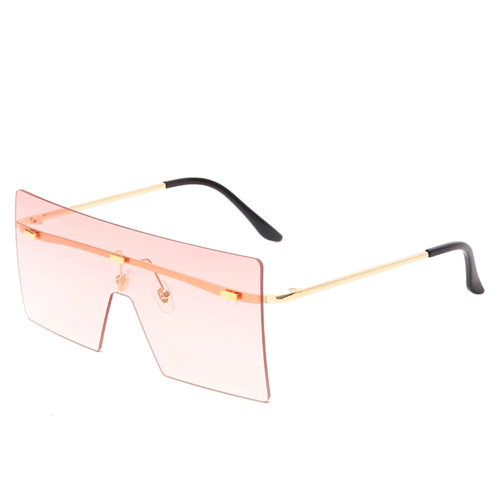 Lielgabarīta Saulesbrilles Sieviešu Modes Vintage Metāla Saulesbrilles Luksusa Zīmolu Laukumā bez apmales Brilles UV400 Toņos oculos de sol