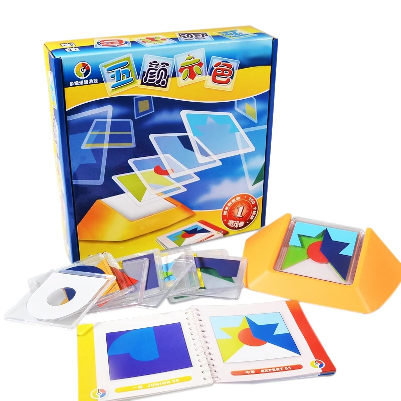 Loģikas Spēle, Galda Spēle 100 Izaicinājums Krāsu Kodu Puzzle Spēles Tangram Puzzle Rotaļlieta Bērniem Attīstīt Telpisko Prasmes, Argumentācijas Rotaļlietas