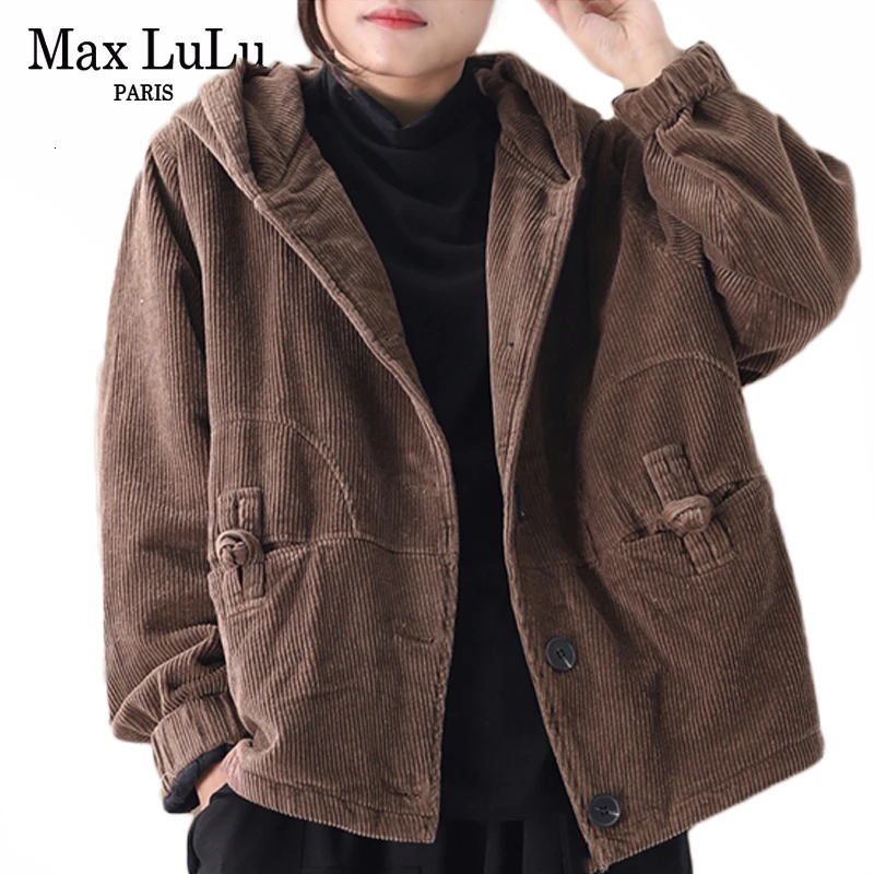 Max LuLu 2019 Luksusa Korejas Zīmola Dāmas Streetwear Sieviešu Gothic Siltas Ziemas Jakas Kapuci Parka Vintage Velveta Polsterētas Segas
