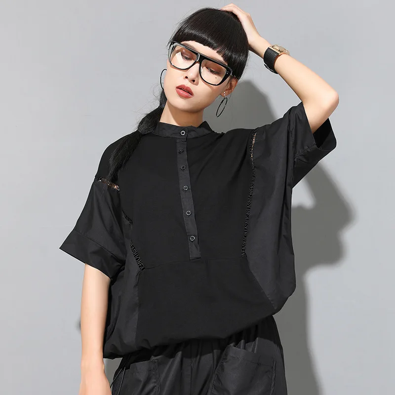 Max LuLu Jauno 2020. Gada Vasaras korejas Modes Dāmas Lupatu Tee Krekli Sieviešu Panku Stilu, Melni T-krekli, Sieviešu Lielgabarīta Kokvilnas Topi