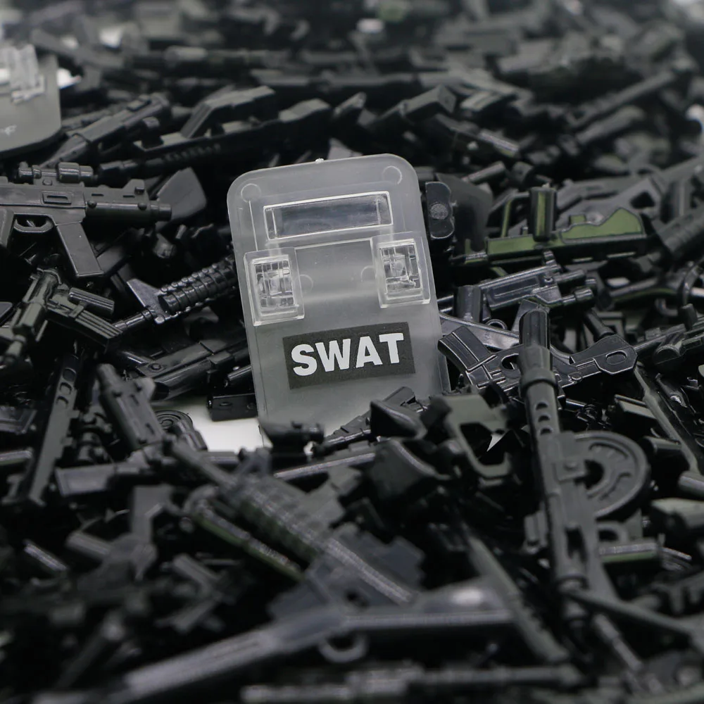 Militārās Sērija Bloki Ieročus, Šautenes Pack Daļas WW2 Karavīri Pilsētas SWAT Smago Mašīnu Piederumi KM Ķieģeļi DIY Bērnu Rotaļlietas