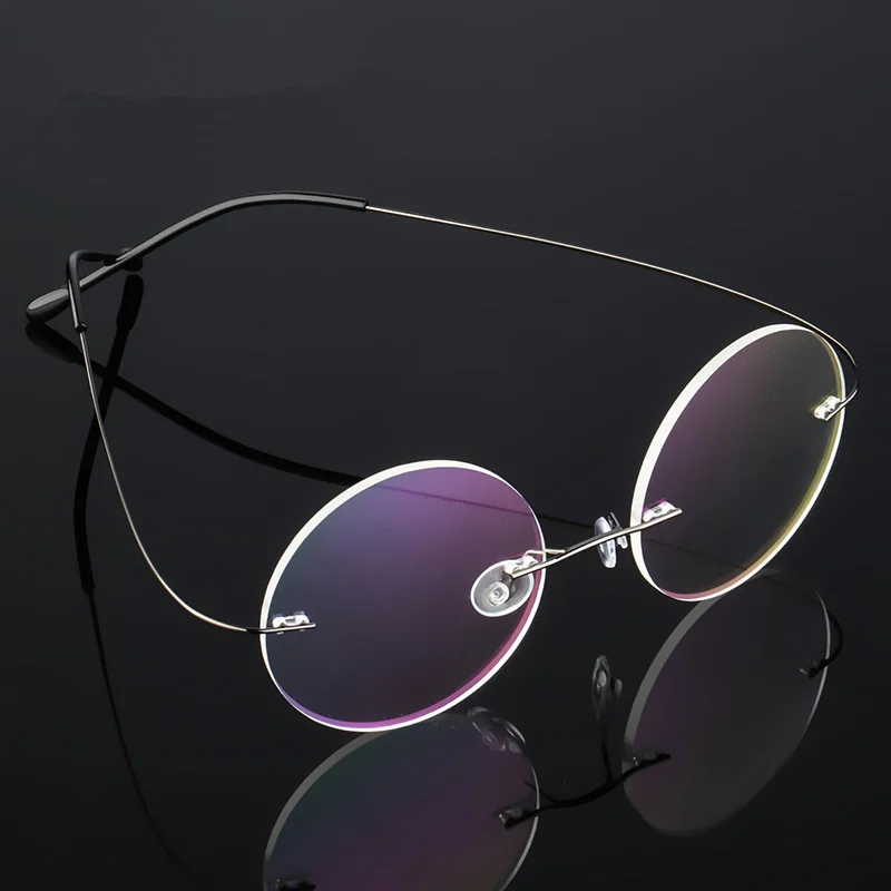 Modes Kārta Titāna Sakausējuma Brilles Rāmis Retro Super Elastic Bezrāmju Tuvredzība Briļļu Rāmis Notīrīt Objektīvu viltus Sieviešu Briļļu