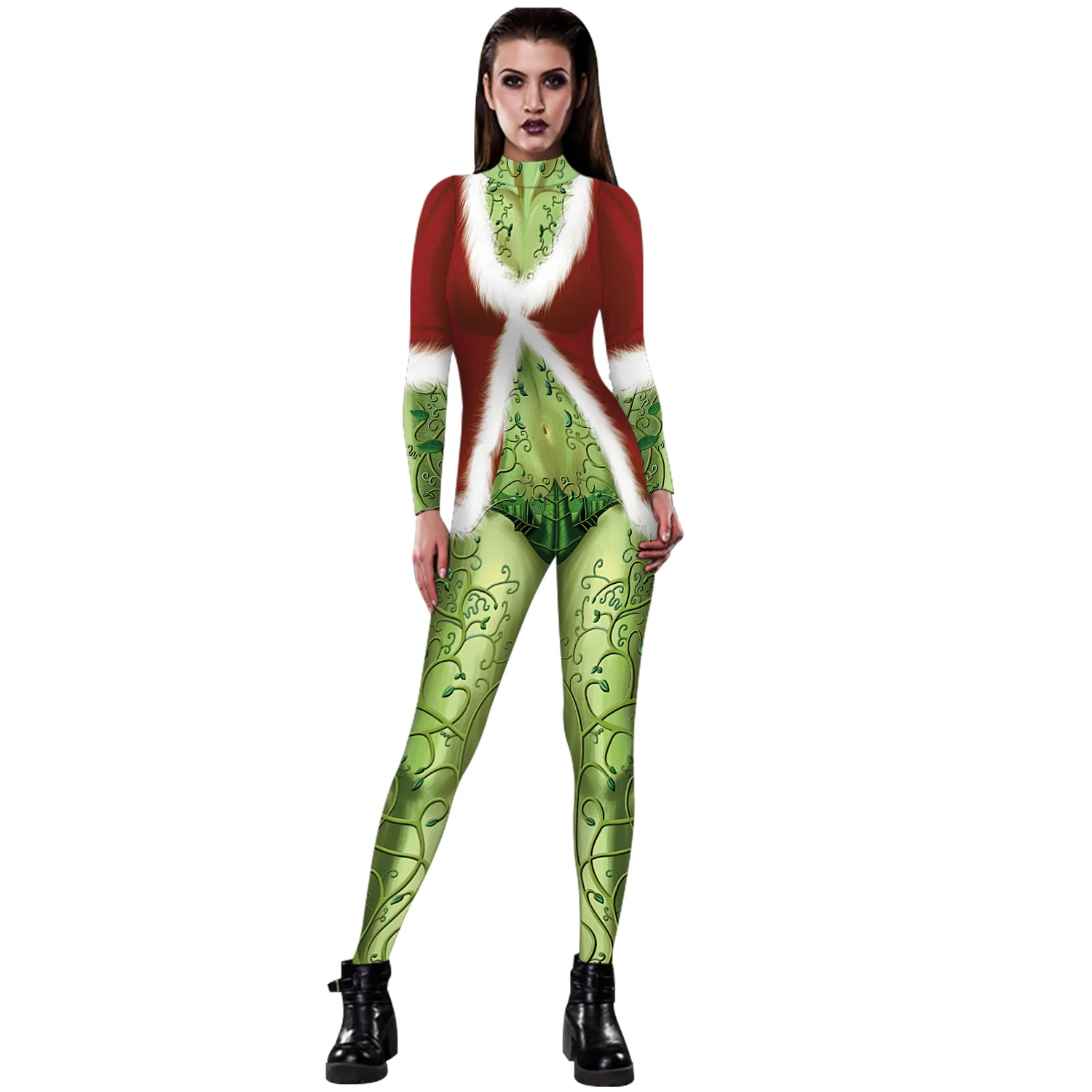 Modes Ziemassvētku Vecītis, Grinch Kostīmi Indes Efeja 3D Iespiesti Bodysuit Tērpos Anime Cosplay Kostīmu Darbības Apģērbi