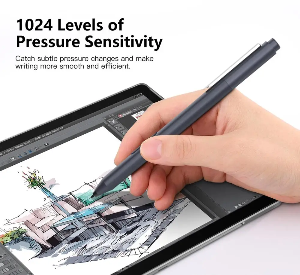 MoKo par Microsoft Surface Pen,Aktīvā Irbuli ar 1024 Spiediena Jūtīgums Atbalsta 240 Dienas Gaidīšanas 600hrs par Surface Pro 7